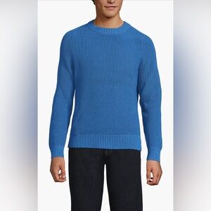 Lands' End Men's Vibrant Blue Crewneck Sweater